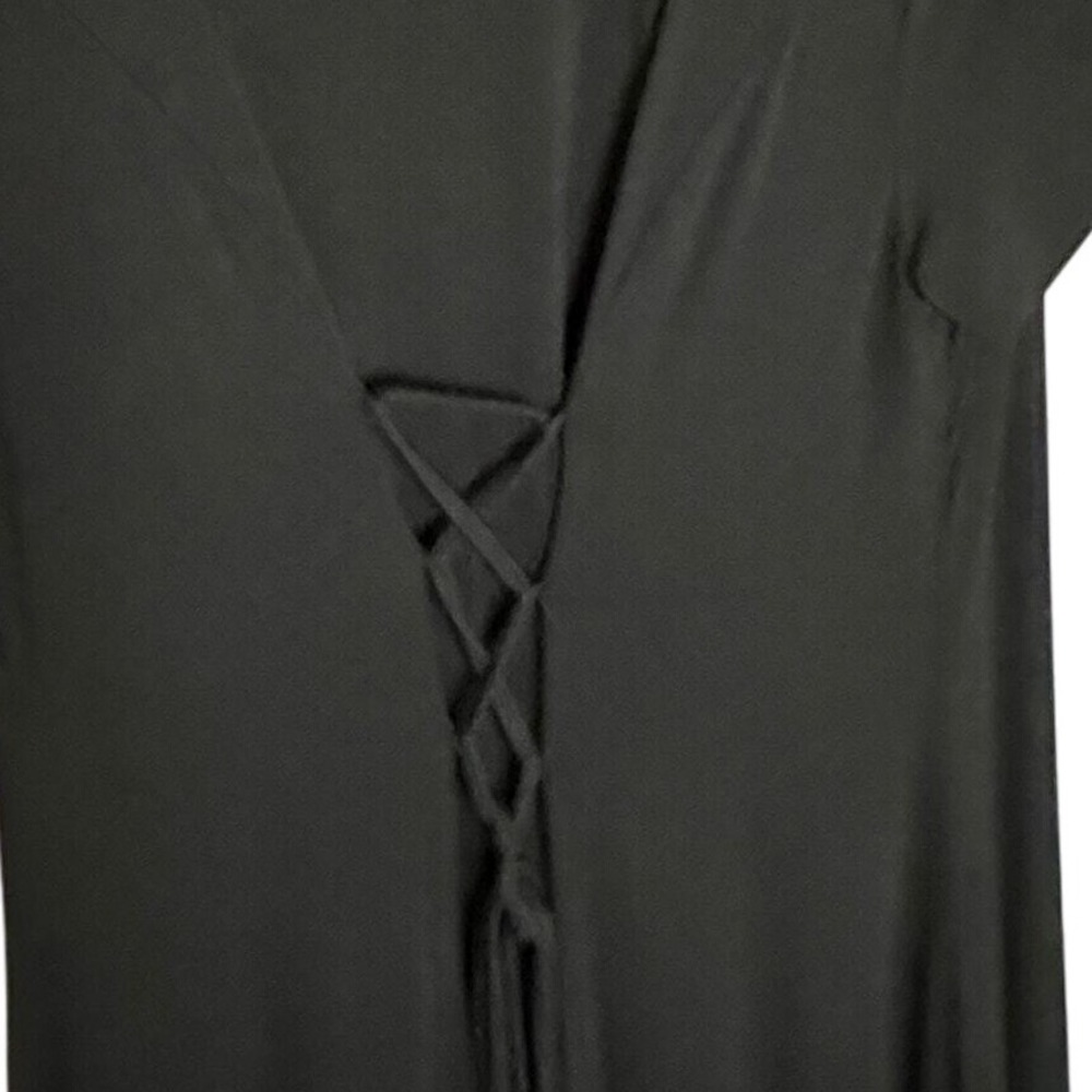 Forever 21 T-Shirt Dress Women 3X Black Lace Up Goth Flowy 90s Midi Witchy Plus - Picture 6 of 8